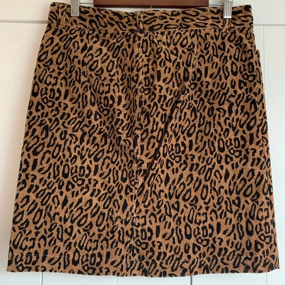 Vintage Kikit Jeans‎ Leopard Corduroy Skirt Size 10